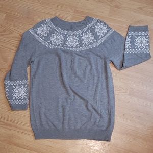 Talbots Large Sweater Grey with Beaded